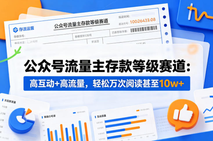 公众号流量主之存款等级赛道，高互动+高流量，轻松达到万次阅读，甚至10w+-LanTi云网创
