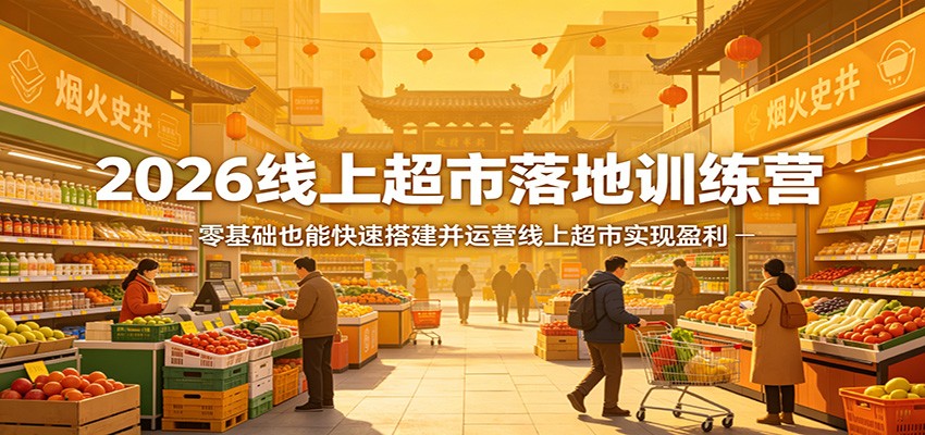 2026线上超市落地训练营，零基础也能快速搭建并运营线上超市实现盈利-LanTi云网创
