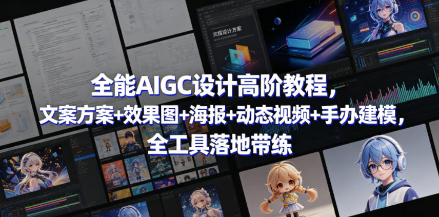 全能AIGC设计高阶教程，文案方案+效果图+海报+动态视频+手办建模，全工具落地带练-LanTi云网创