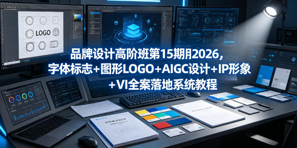 品牌设计高阶班第15期2026，字体标志＋图形LOGO＋AIGC设计＋IP形象＋VI全案落地系统教程-LanTi云网创