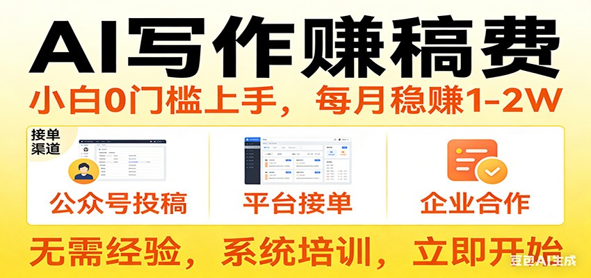 用AI写作赚稿费，提供接单渠道，每月稳赚1-2W，小白0门槛上手！-LanTi云网创