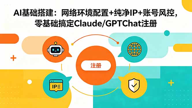 AI基础搭建：网络环境配置+纯净IP+账号风控，零基础搞定Claude/GPTChat注册-LanTi云网创