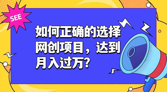 如何正确的选择网创项目，达到月入过万？，本课程教你正确选择项目。-LanTi云网创