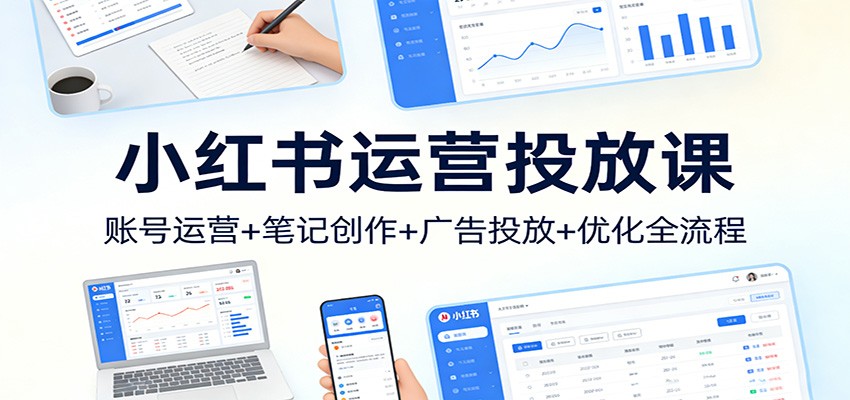 小红书运营投放课：账号运营+笔记创作+广告投放+优化全流程-LanTi云网创