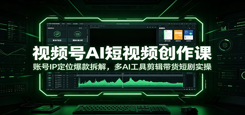 视频号AI短视频创作课：账号IP定位爆款拆解，多AI工具剪辑带货短剧实操-LanTi云网创