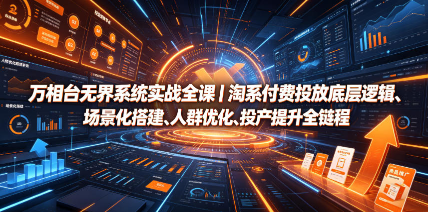 万相台无界系统实战全课｜淘系付费投放底层逻辑、场景化搭建、人群优化、投产提升全链路运营教程-LanTi云网创