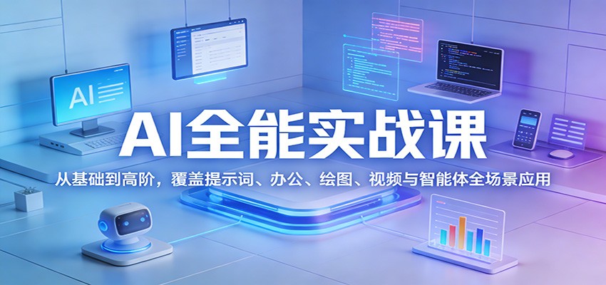 AI全能实战课：从基础到高阶，覆盖提示词、办公、绘图、视频与智能体全场景应用-LanTi云网创