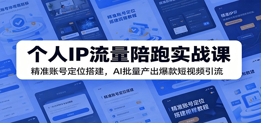 个人IP流量陪跑实战课：精准账号定位搭建，AI批量产出爆款短视频引流-LanTi云网创