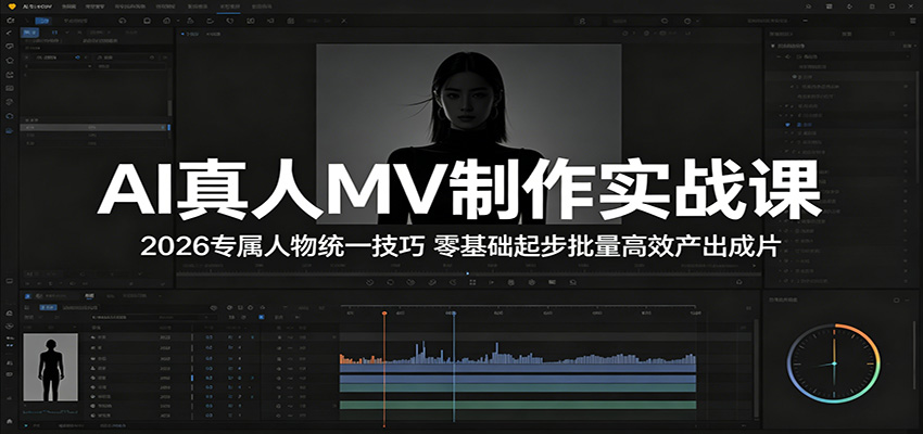 AI真人MV制作实战课:2026专属人物统一技巧,零基础起步批量高效产出成片-LanTi云网创
