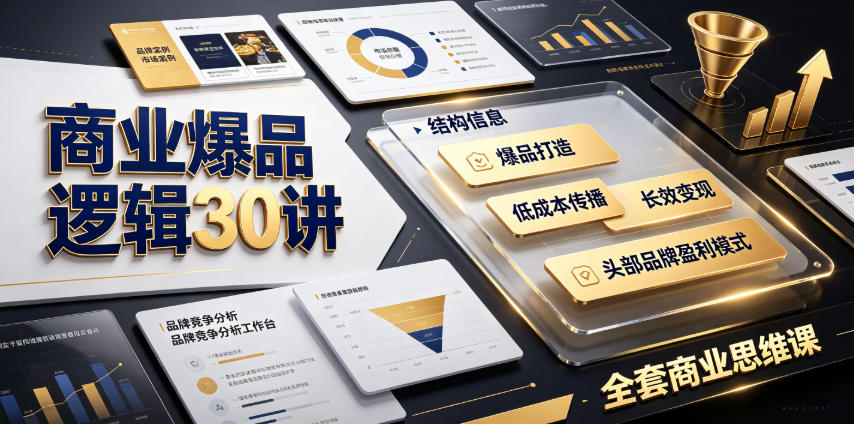 商业爆品逻辑30讲｜拆解各行各业头部品牌盈利模式，吃透爆品打造、低成本传播、长效变现全套商业思维课-LanTi云网创