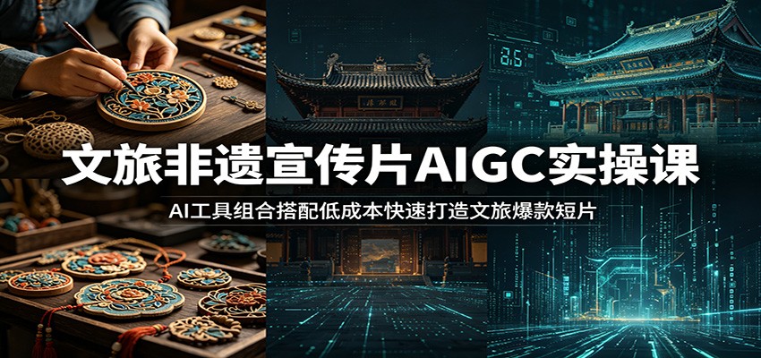 文旅非遗宣传片AIGC实操课：AI工具组合搭配低成本快速打造文旅爆款短片-LanTi云网创