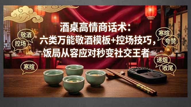 付费文章：酒桌高情商话术：六类万能敬酒模板+控场技巧，饭局从容应对秒变社交王者-LanTi云网创