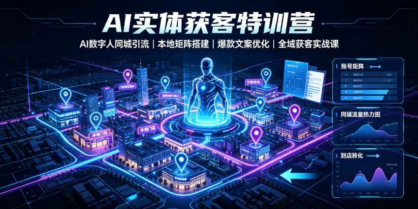 AI实体获客特训营｜AI数字人同城引流、本地矩阵搭建、爆款文案优化全域获客实战课-LanTi云网创