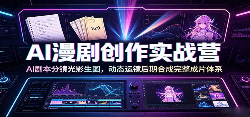 AI漫剧创作实战营：AI剧本分镜光影生图，动态运镜后期合成完整成片体系-LanTi云网创