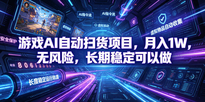 不用游戏技术,AI全自动扫货捡漏,低投入,轻松月入上万无压力!-LanTi云网创