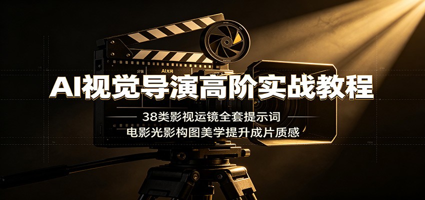 AI视觉导演高阶实战教程：38类影视运镜全套提示词，电影光影构图美学提升成片质感-LanTi云网创