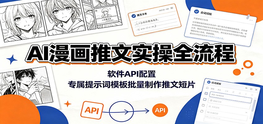 AI漫画推文实操全流程：软件API配置，专属提示词模板批量制作推文短片-LanTi云网创
