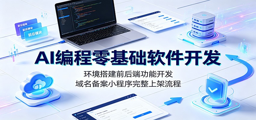 AI编程零基础软件开发：环境搭建前后端功能开发，域名备案小程序完整上架流程-LanTi云网创