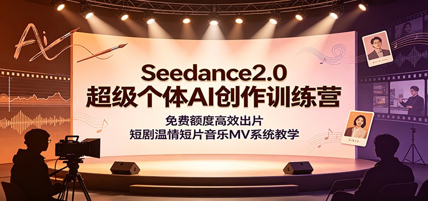 Seedance2.0超级个体AI创作训练营：免费额度高效出片，短剧温情短片音乐MV系统教学-LanTi云网创