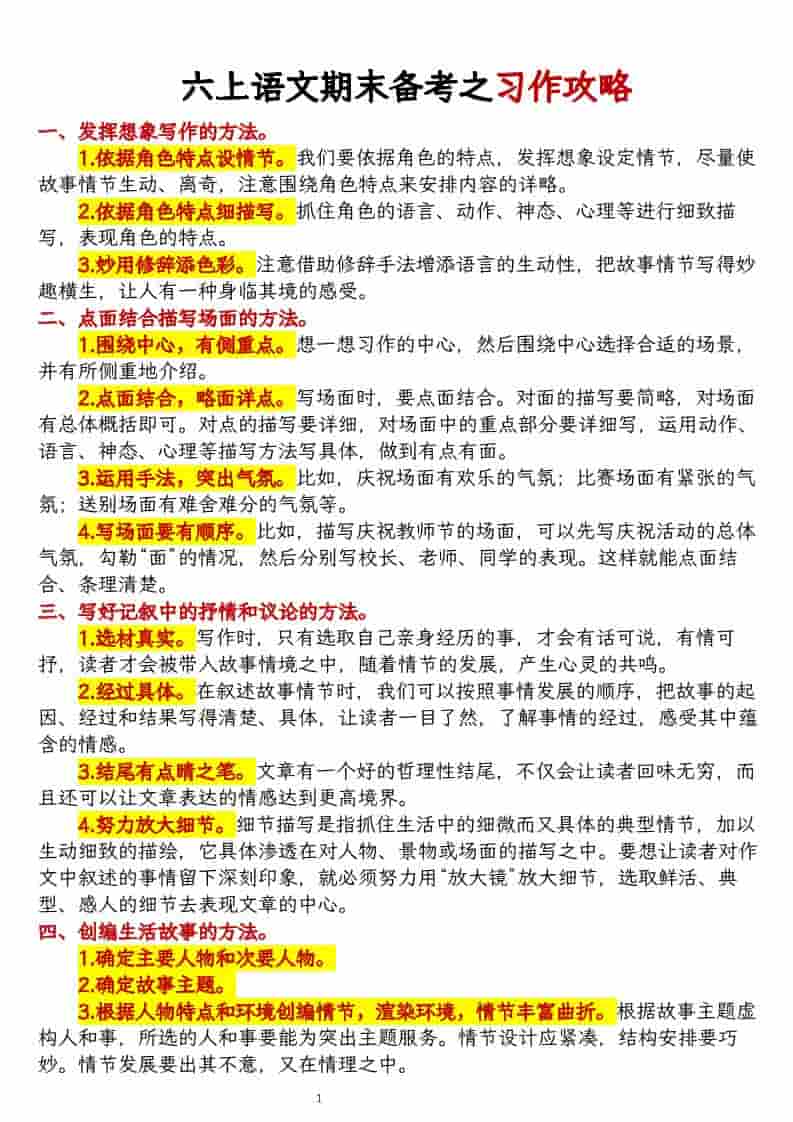 六上语文期末备考之习作攻略-LanTi云网创