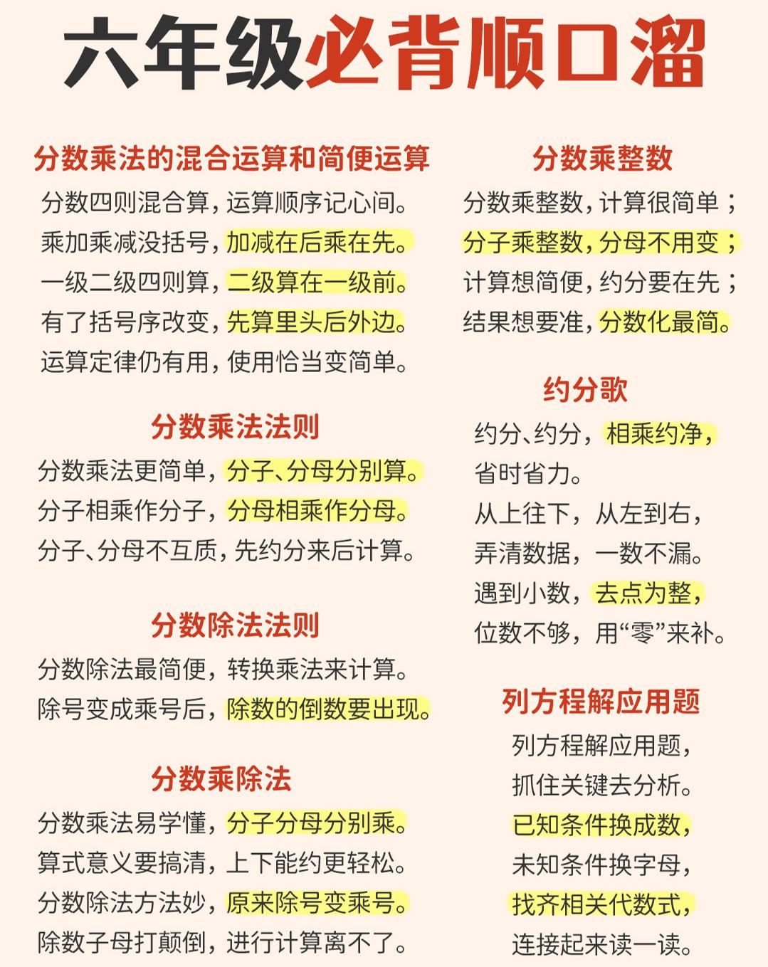 六年级下数学1-6年级必备顺口溜-LanTi云网创