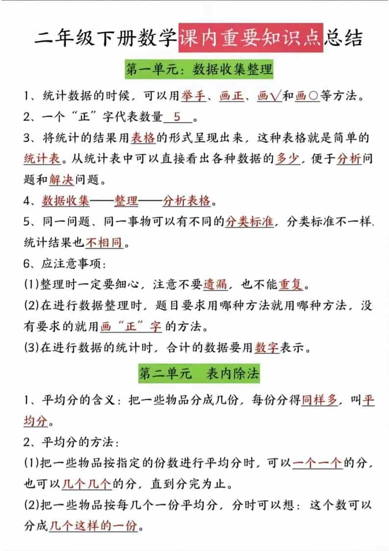 二年级下数学课内知识点总结-LanTi云网创