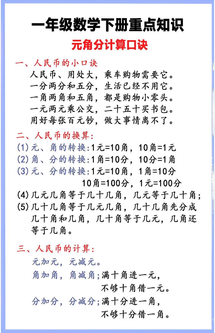 一年级下数学重点知识汇总-LanTi云网创