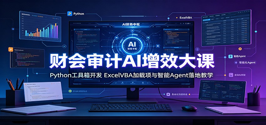 财会审计AI增效大课：Python工具箱开发，ExcelVBA加载项与智能Agent落地教学-LanTi云网创