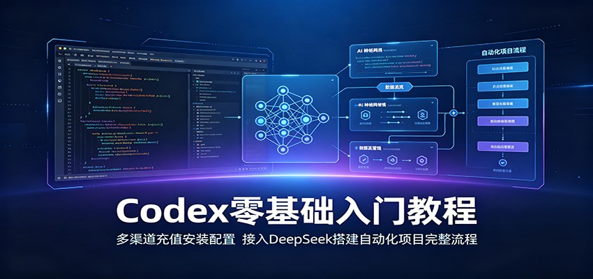 Codex零基础入门教程:多渠道充值安装配置,接入DeepSeek搭建自动化项目完整流程-LanTi云网创