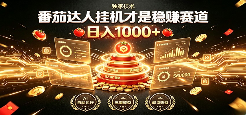 别再瞎找副业！番茄达人挂机才是稳赚赛道 日入1000+-LanTi云网创