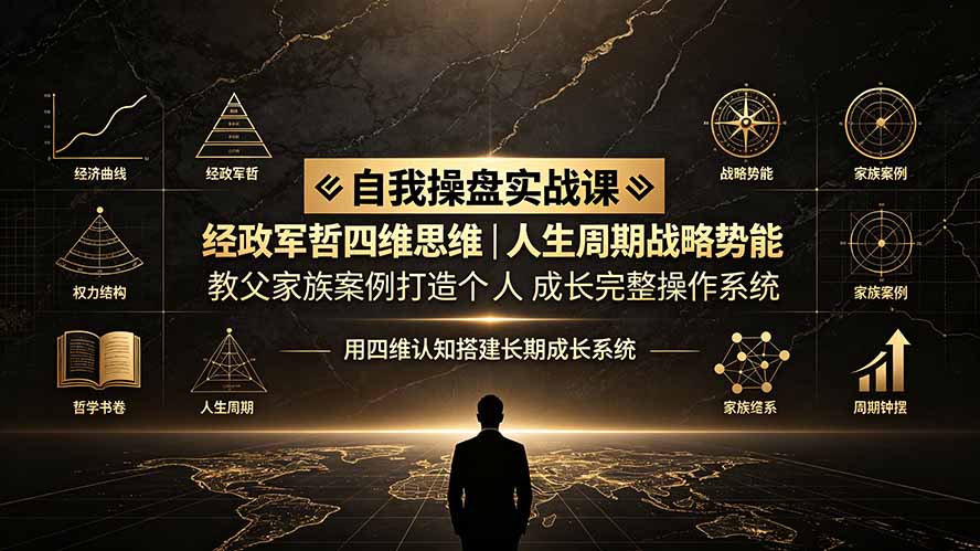 自我操盘实战课:经政军哲四维思维|人生周期战略势能|教父家族案例打造个人成长完整操作系统-LanTi云网创