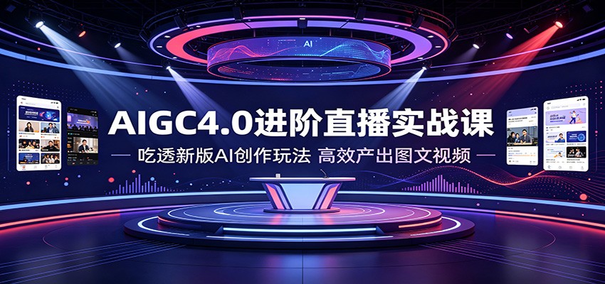 AIGC4.0进阶直播实战课：吃透新版AI创作玩法，高效产出图文视频-LanTi云网创