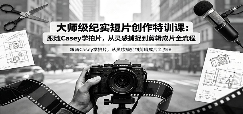 大师级纪实短片创作特训课：跟随Casey学拍片，从灵感捕捉到剪辑成片全流程-LanTi云网创