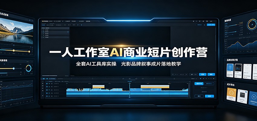 一人工作室AI商业短片创作营：全套AI工具库实操，光影品牌叙事成片落地教学-LanTi云网创