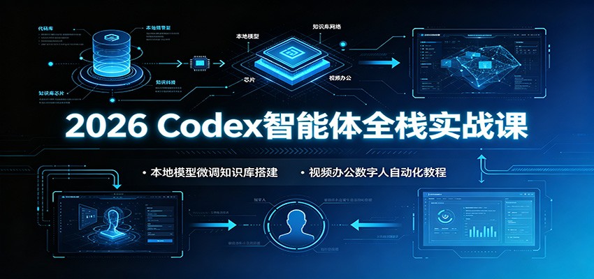 2026 Codex智能体全栈实战课：本地模型微调知识库搭建，视频办公数字人自动化教程-LanTi云网创