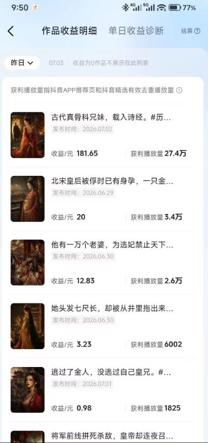 抖音某大佬的AI历史漫画图文赛道,半个小时更一条,邪修过伙伴计划,日入300+