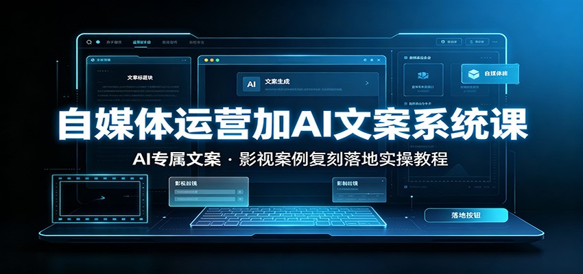 自媒体运营加AI文案系统课：：AI专属文案，影视案例复刻落地实操教程-LanTi云网创
