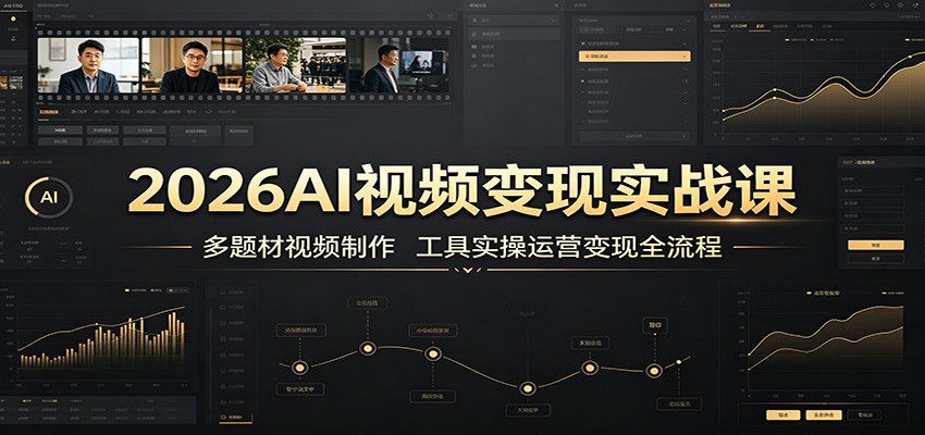 2026AI视频变现实战课：多题材视频制作，工具实操运营变现全流程-LanTi云网创