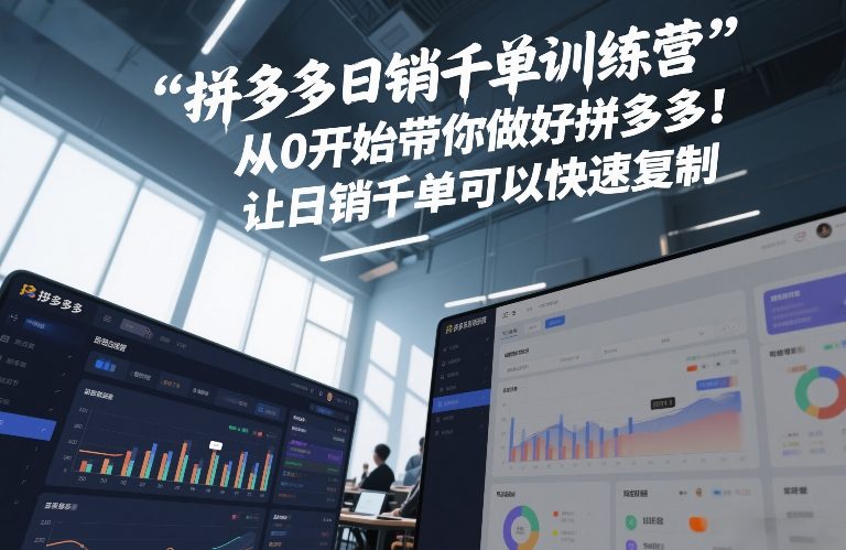 拼多多日销千单训练营,从0开始带你做好拼多多,让日销千单可以快速复制(更新26年7月)