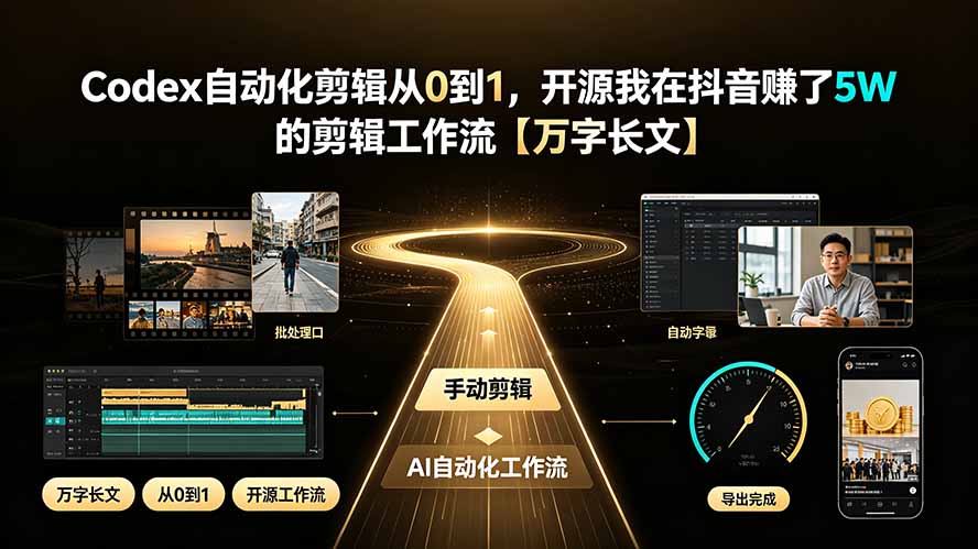 Codex自动化剪辑从0到1，开源我在抖音赚了5W 的剪辑工作流【万字长文】-LanTi云网创