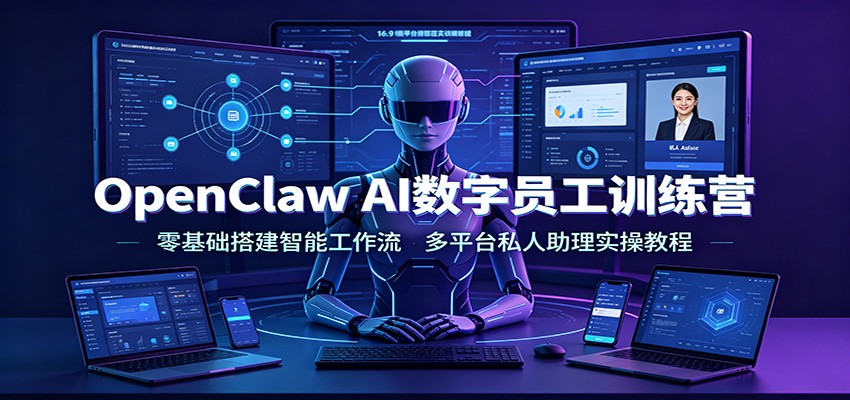 OpenClaw AI数字员工训练营：零基础搭建智能工作流，多平台私人助理实操教程-LanTi云网创
