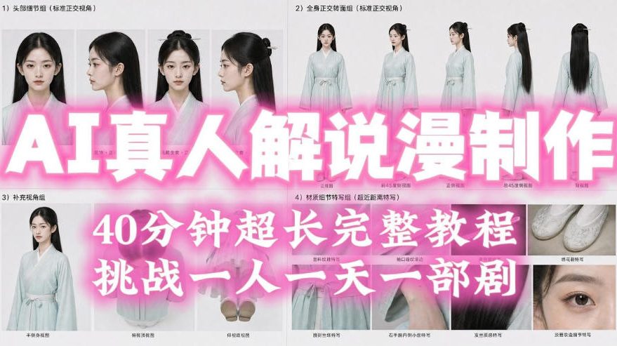 2026年AI真人解说漫剧自动批量化制作教程，40分钟超长完整，自动批量化制作，挑战一人一天一部剧！-LanTi云网创