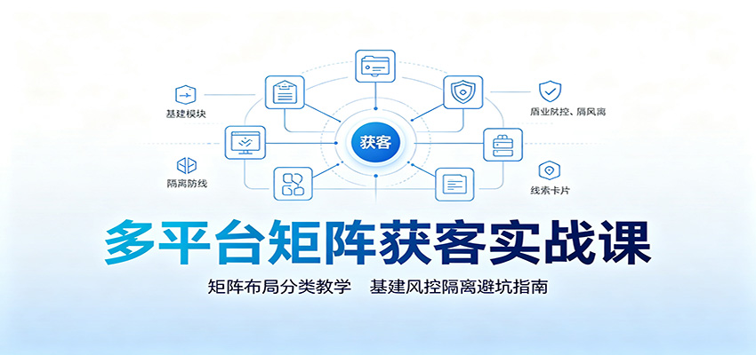 多平台矩阵获客实战课：矩阵布局分类教学，基建风控隔离避坑指南-LanTi云网创