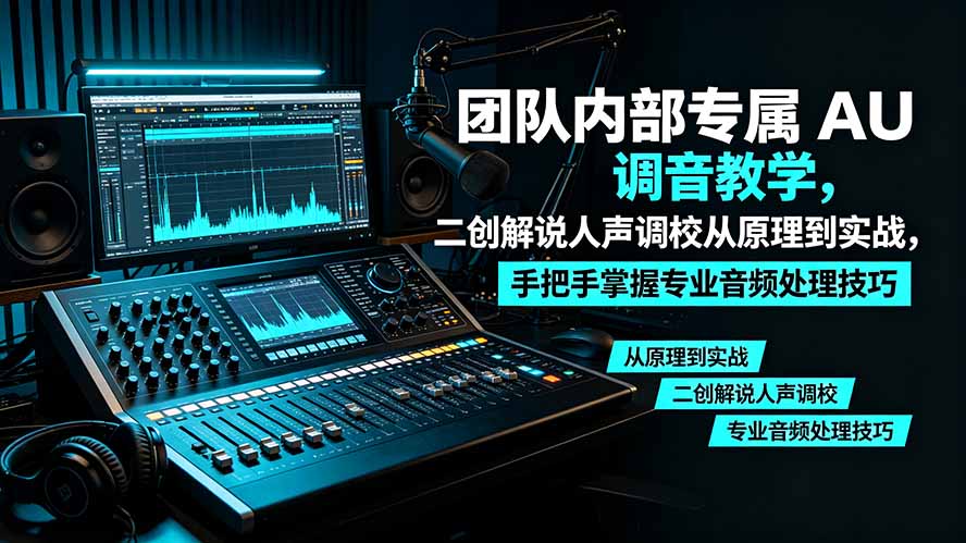 某大佬团队内部专属 AU 调音教学，二创解说人声调校从原理到实战，手把手掌握专业音频处理技巧-LanTi云网创