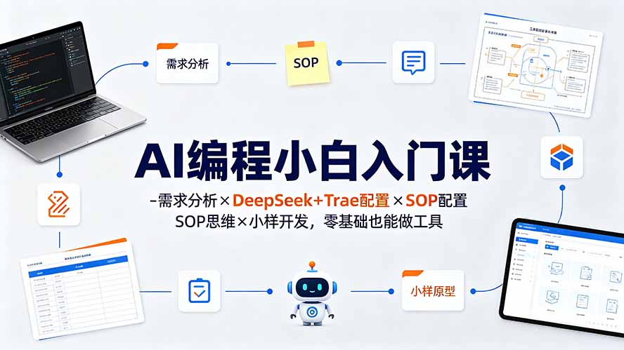 AI编程小白入门课-需求分析×DeepSeek+Trae配置×SOP思维×小样开发，零基础也能做工具-LanTi云网创