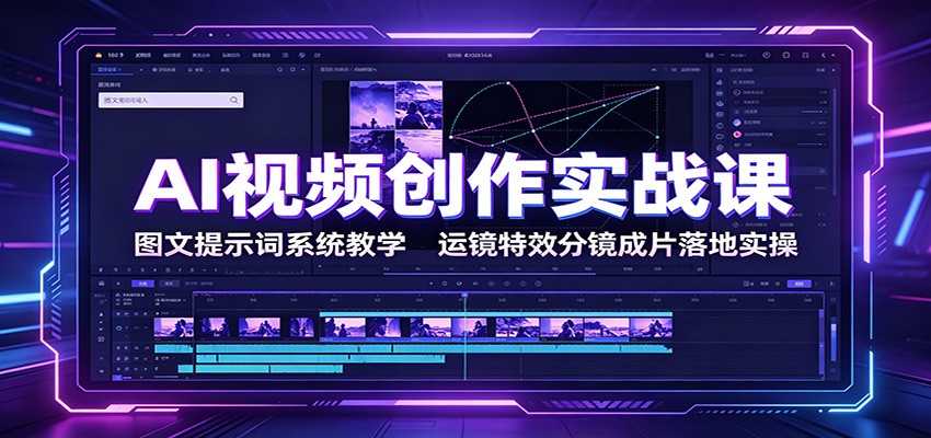 AI视频创作实战课：图文提示词系统教学，运镜特效分镜成片落地实操-LanTi云网创