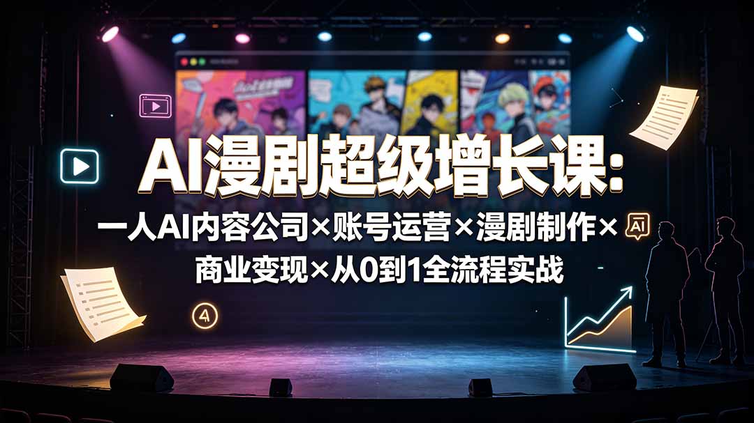 AI漫剧超级增长课：一人AI内容公司×账号运营×漫剧制作×商业变现×从0到1全流程实战-LanTi云网创