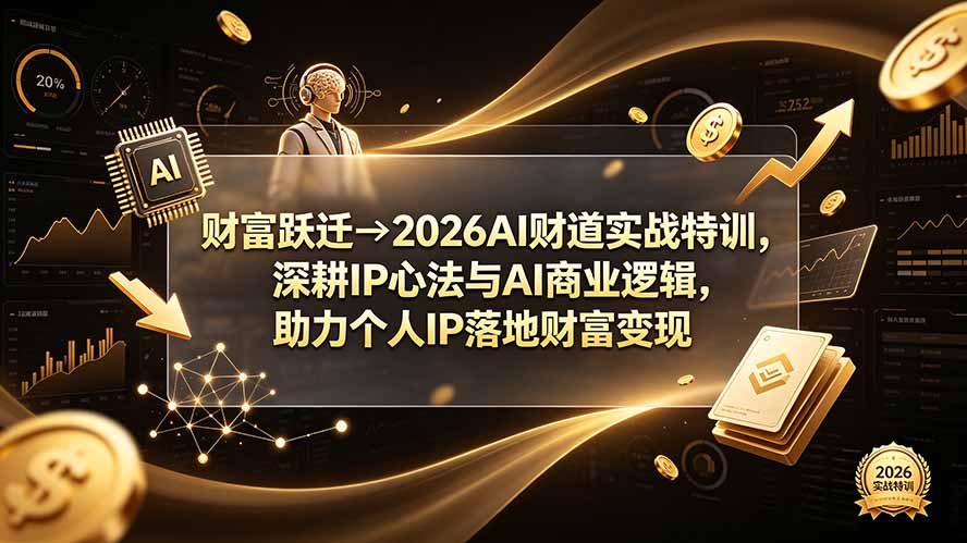 财富跃迁→2026AI财道实战特训，深耕IP心法与AI商业逻辑，助力个人IP落地财富变现-LanTi云网创