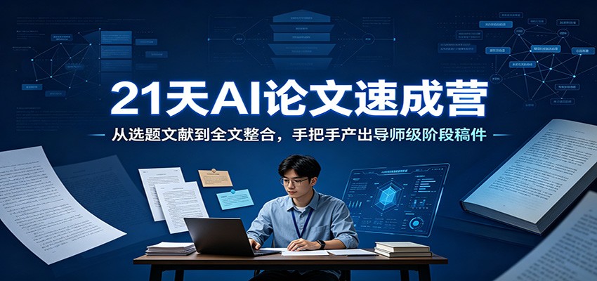 21天AI论文速成营：从选题文献到全文整合，手把手产出导师级阶段稿件-LanTi云网创