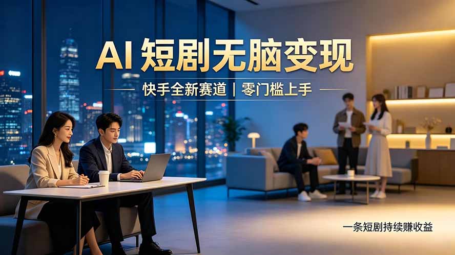 别乱找副业了，快手 AI 短剧零门槛长久被动增收-LanTi云网创